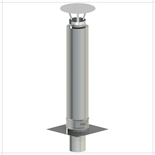 Kamin-Verlängerung 130mm 1m Länge NewLine Erhöhung Schornstein-Aufsatz Edelstahl 25mm Isolierung 0,5mm Materialstärke Erweiterung für gemauerten Schornstein Zugverbesserung von H&M Germany