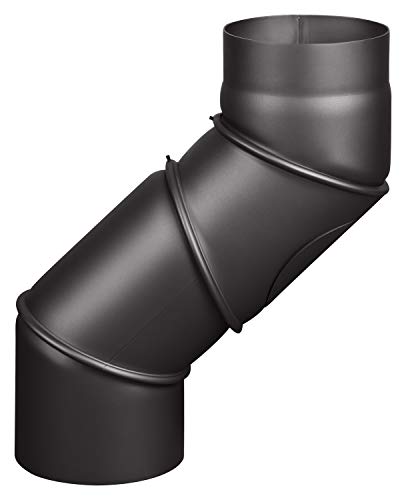 Rauchrohr Ø120mm Multibogen verstellbar 0-135° mit Tür schwarz metallic Ofenrohr Kaminrohr von H&M Germany
