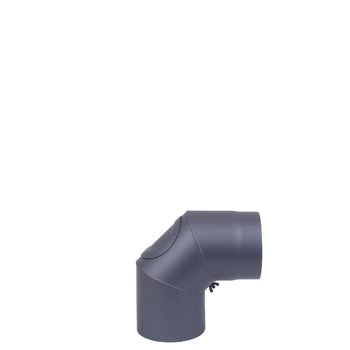 Rohr Ofenrohr Rauchrohr Kaminrohr Rohrset gezogen Ofenrohrset Knie Ofenknie Ø 150 mm (Rohrbogen 90° mit Reinigung (grau)) von H&M