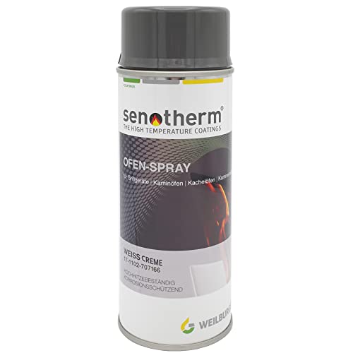 H&M Germany Senotherm Ofenlack Sprühdose 400ml creme weiß/perl-weiß 17-1102-707166 Weilburger bis 600°C Hitzebeständig für Kaminofen Einsatz Grill oder Ofenrohr zum Ausbessern kleinerer Lackfehler von H&M Germany