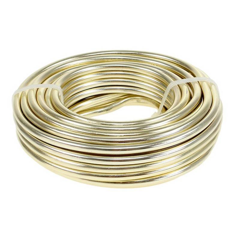 H&R The wire man Basteldraht Aludraht Ø5mm in Champagner - 500g Biegsamer Basteldraht von H&R The wire man