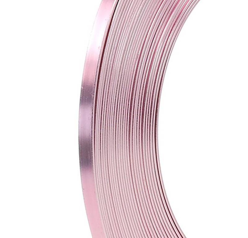 H&R The wire man Basteldraht Aluminium Flachdraht Rosa 5mm 10m Blumengestecke Basteldraht von H&R The wire man