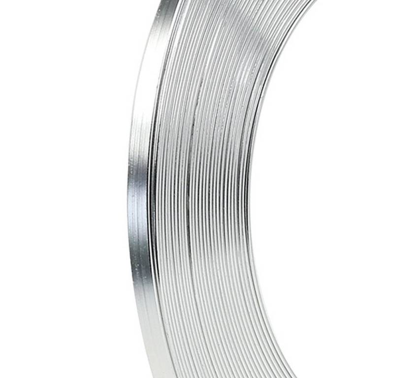 H&R The wire man Basteldraht Aluminium Flachdraht Silber 5x1mm 10m Basteldraht Dekoration von H&R The wire man