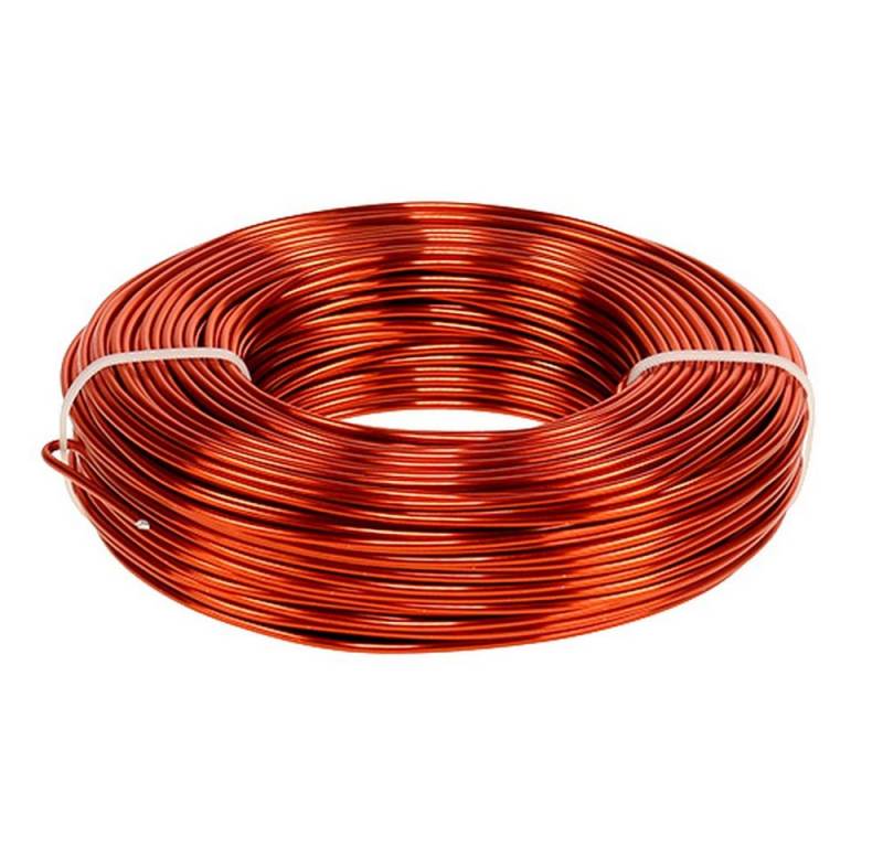 H&R The wire man Basteldraht Aluminiumdraht Ø2mm, 500g, 60m in Orange - Biegsamer Basteldraht für von H&R The wire man