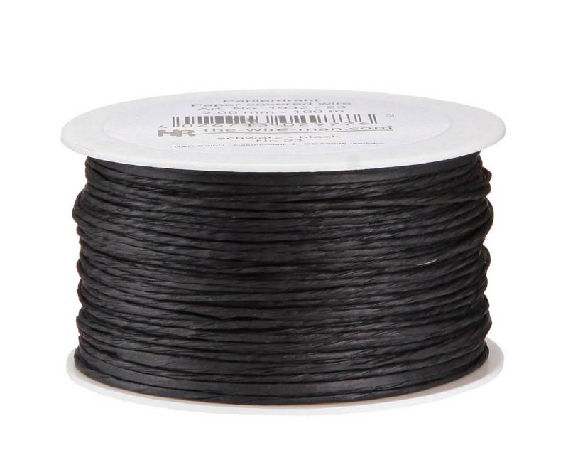 H&R The wire man Basteldraht Papierkordel Draht Schwarz Ø2mm 100m - Floristik Dekokordel von H&R The wire man
