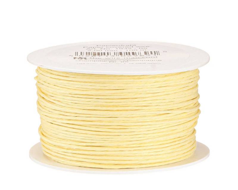 H&R The wire man Basteldraht Papierkordel Draht umwickelt Ø2mm 100m Champagner Hochzeit Deko von H&R The wire man