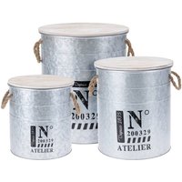 3-tlg. Vorratsbehälter-Set mit Seil Zink h&s Collection von HOME STYLING