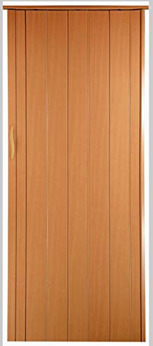 Falttür Schiebetür Tür buche farben mit Riegel / Verriegelung Höhe 202 cm Einbaubreite bis 84 cm Doppelwandprofil Neu von H&S