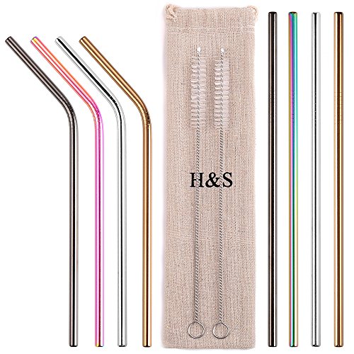 H&S 8x Edelstahl Strohhalme – 8 Stück - Wiederverwendbare Trinkhalme aus Edelstahl – Lang, mehrfarbige & nachhaltige Alternative zu Plastik Strohhalme – Buntes Trinkhalme Set H&S 8x Edelstahl Strohhalme – 8 Stück - Wiederverwendbare Trinkhalme aus Edelstahl – Lang, mehrfarbige & nachhaltige Alternative zu Plastik Strohhalme – Buntes Trinkhalme Set von H&S