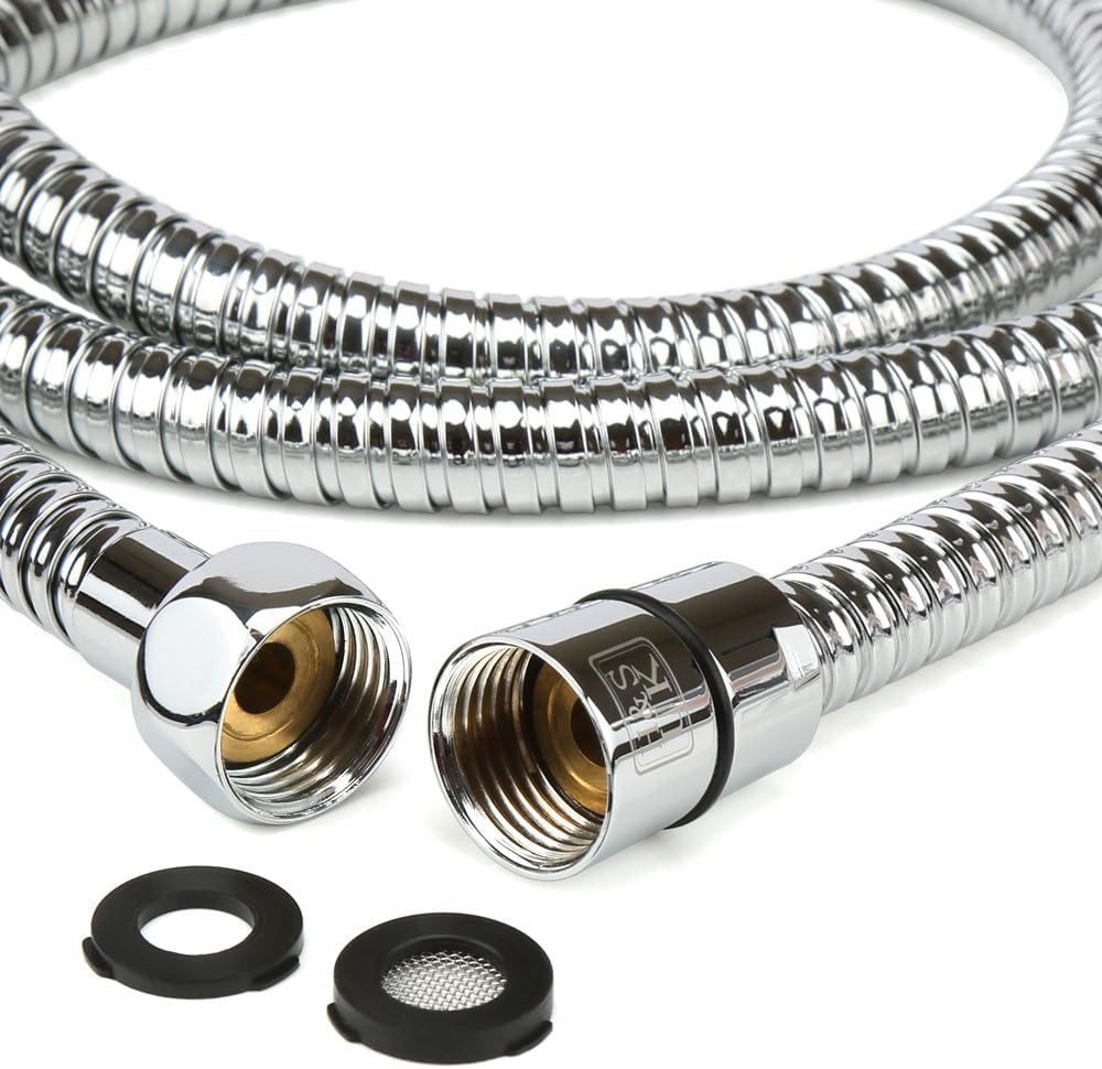 H&S Brauseschlauch Duschschlauch aus rostfreiem Stahl 1m75, Chrom-Finish (60 bytes), (1 St) von H&S