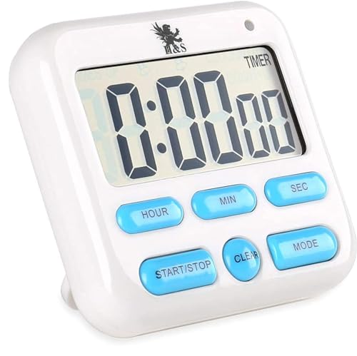H&S Eieruhr - Küchentimer mit großer LCD-Anzeige - Küchenwecker Magnetisch mit Lautem Alarm - Kurzzeitwecker & Digital Timer für die Küche - Batteriebetrieben H&S Eieruhr - Küchentimer mit großer LCD-Anzeige - Küchenwecker Magnetisch mit Lautem Alarm - Kurzzeitwecker & Digital Timer für die Küche - Batteriebetrieben von H&S