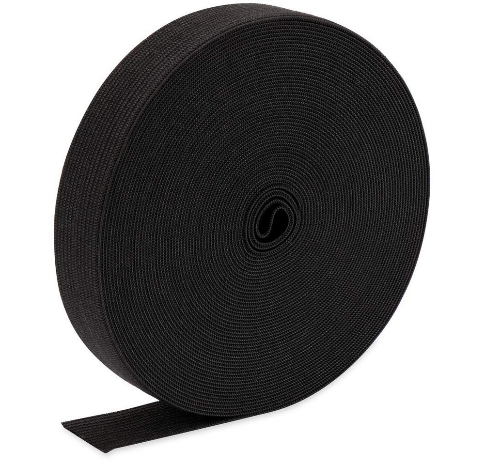 H&S Maßband Starke Rolle - Schwarzes Gummiband - 10m x 24mm, Black Elastic Band - 10m x 24mm - Strong Roll von H&S
