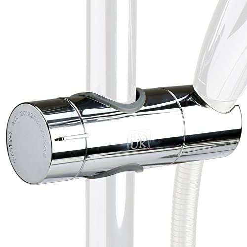 H&S Universal Duschkopfhalterung - Einfach zu Montierende, Verstellbare und Verchromte Duschhalterung - Für den Austausch der Handbrause Halterung an der Duschstange - Duschstangenhalterung von H&S