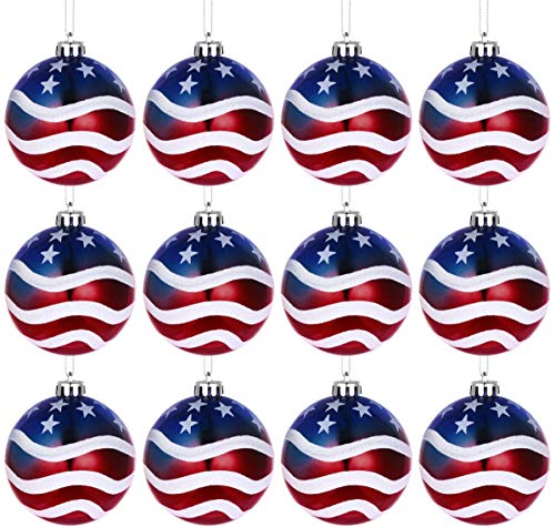 Christbaumkugeln zum Aufhängen, 8,9 cm, 12 Stück, für den Unabhängigkeitstag, Patriotische amerikanische Christbaumkugeln, 4. Juli, Partydekoration, Hochzeitsdekoration, Baumschmuck Christbaumkugeln zum Aufhängen, 8,9 cm, 12 Stück, für den Unabhängigkeitstag, Patriotische amerikanische Christbaumkugeln, 4. Juli, Partydekoration, Hochzeitsdekoration, Baumschmuck von H&W