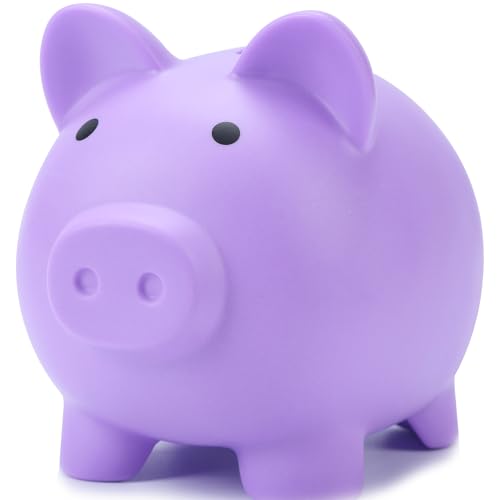 H&W Lila Sparschwein,Unzerbrechliches Sparschwein für Kinder,Niedliche Münzbank,Plastikspardose,Beste Geburtstagsgeschenke Heimdekoration H&W Lila Sparschwein,Unzerbrechliches Sparschwein für Kinder,Niedliche Münzbank,Plastikspardose,Beste Geburtstagsgeschenke Heimdekoration von H&W