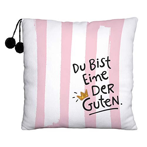 H:)PPY life Plüschkissen Motiv "Eine der Guten" | Zierkissen, 25 cm x 25 cm, 100% Polyester | Geschenk, beste Freundin, Dekoartikel | 45981 von Sheepworld