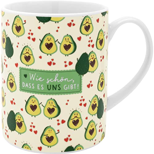 H:) PPY life XL-Tasse Motiv "Avocado" | Große Tasse aus Porzellan, Jumbo-Tasse, 60 cl, Tasse mit Spruch | Geschenk, Freund, Freundin | 47561 von H:)PPY life