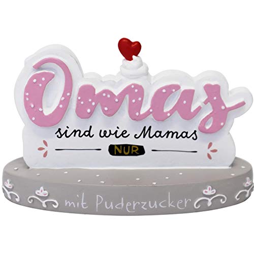 H:)PPY life Fotohalter mit Spruch "Omas sind wie Mamas nur mit Puderzucker" | mit Metallklipp, Dekoartikel | Geschenk Oma | 46123 von H:)PPY life