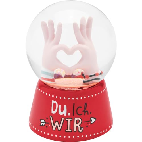 H:PPY Life Traumkugel Motiv Du, ich, wir | Schneekugel, Glas, Höhe 6,5 cm, Polyresin, Motivdruck | Geschenk Liebe, Valentinstag | 48552 von H:)PPY life