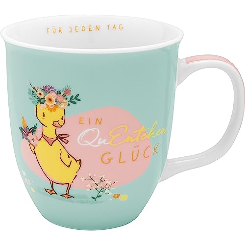 H:) PPY life Tasse mit Motiv "Ente" | Sprüche-Tasse, Porzellan, Tasse mit Spruch, 40 cl | Geschenk, Glücksbringer | 48461 von H:)PPY life