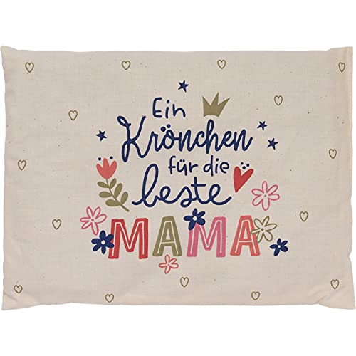 H:PPY Life Kirschkernkissen Mama Krönchen | Kissen gefüllt mit Kirschkernen, 25 cm x 18 cm | Geschenk Mama, Muttertagsgeschenk | 47407 von H:)PPY life