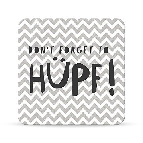 H:)PPY life - 44587 - Untersetzer, Don´t forget to hüpf!, Kork, 9,5cm x 9,5cm von H:)PPY life