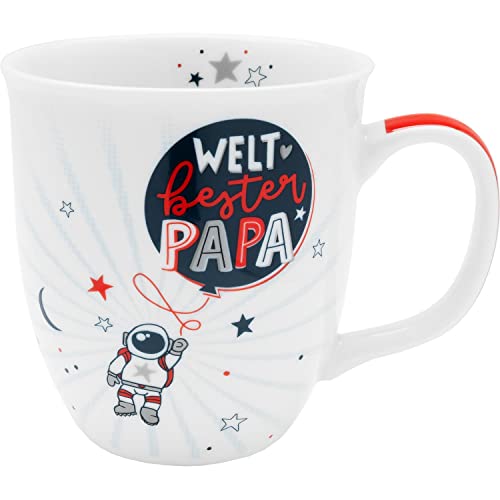 H:) PPY life Tasse mit Motiv "Papa Astronaut" | Kaffeetasse, Porzellan, 40 cl | Tasse mit Spruch, Geschenk Papa | 47398 von H:)PPY life