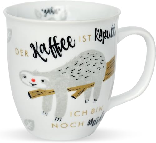 H:)PPY life Tasse mit Motiv Faultier | Kaffeetasse, Porzellan, 40 cl | Tasse mit Spruch, Geschenk | 45180 von H:)PPY life