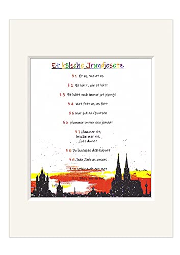 H. Brosien Bild Kölsches Grundgesetz § 1-11 Köln Kunstdruck Kölner Skyline 30cm von H. Brosien