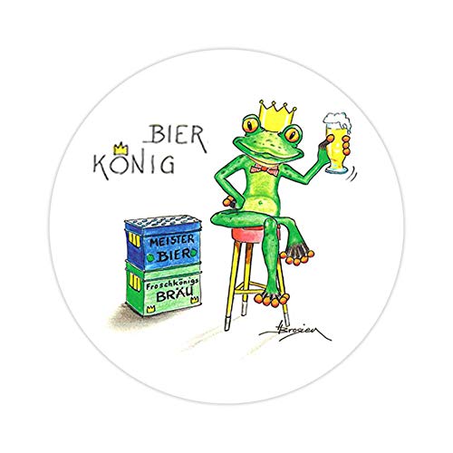 H. Brosien Magnet Frosch Bier König Kühlschrankmagnet mit Spruch Ø 5,5 cm Frösche von H. Brosien