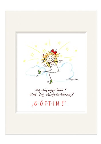 H. Brosien Passepartout Bild ~ Ich bin eine Frau ... Göttin ~ Geschenk Druck 24x30 (E4-74) von H. Brosien