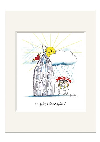 Passepartout Bild ~ § 2 Et kütt, wie et kütt ~ Kölner Dom Köln Druck 24x30 von H. Brosien