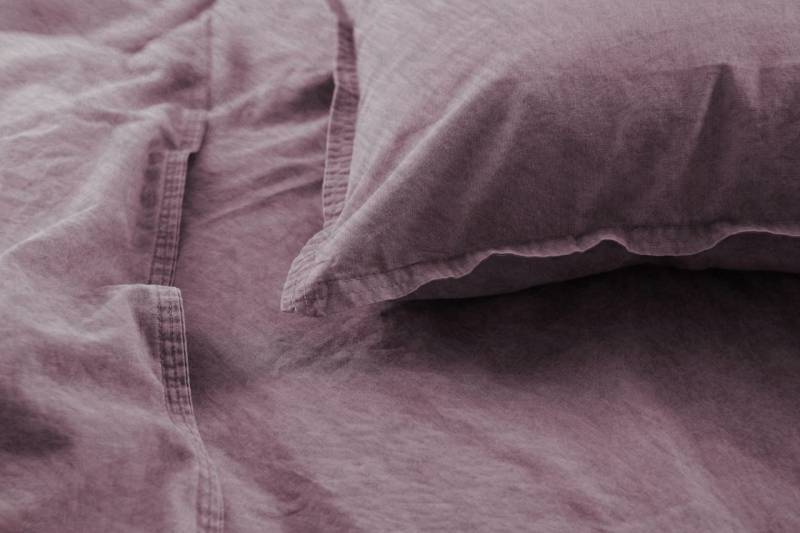 Primera Flanell Bettwäsche 155x220 stonewashed berry uni aubergine 173100-466 von H. G. Hahn GmbH