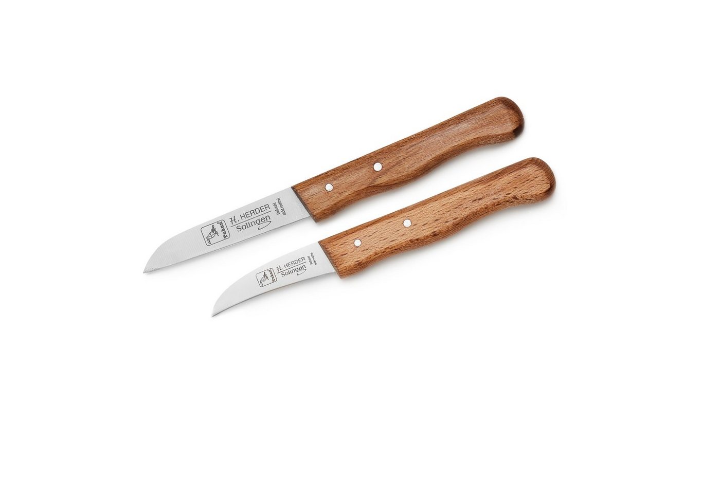 H. Herder Universalküchenmesser 2er-Set Küchenmesser Buchenholz gerade & gebogen - nicht rostfrei, Gebogene Klinge aus Gussstahl (nicht rostfrei), Griff aus Buchenholz H. Herder Universalküchenmesser 2er-Set Küchenmesser Buchenholz gerade & gebogen - nicht rostfrei, Gebogene Klinge aus Gussstahl (nicht rostfrei), Griff aus Buchenholz von H. Herder