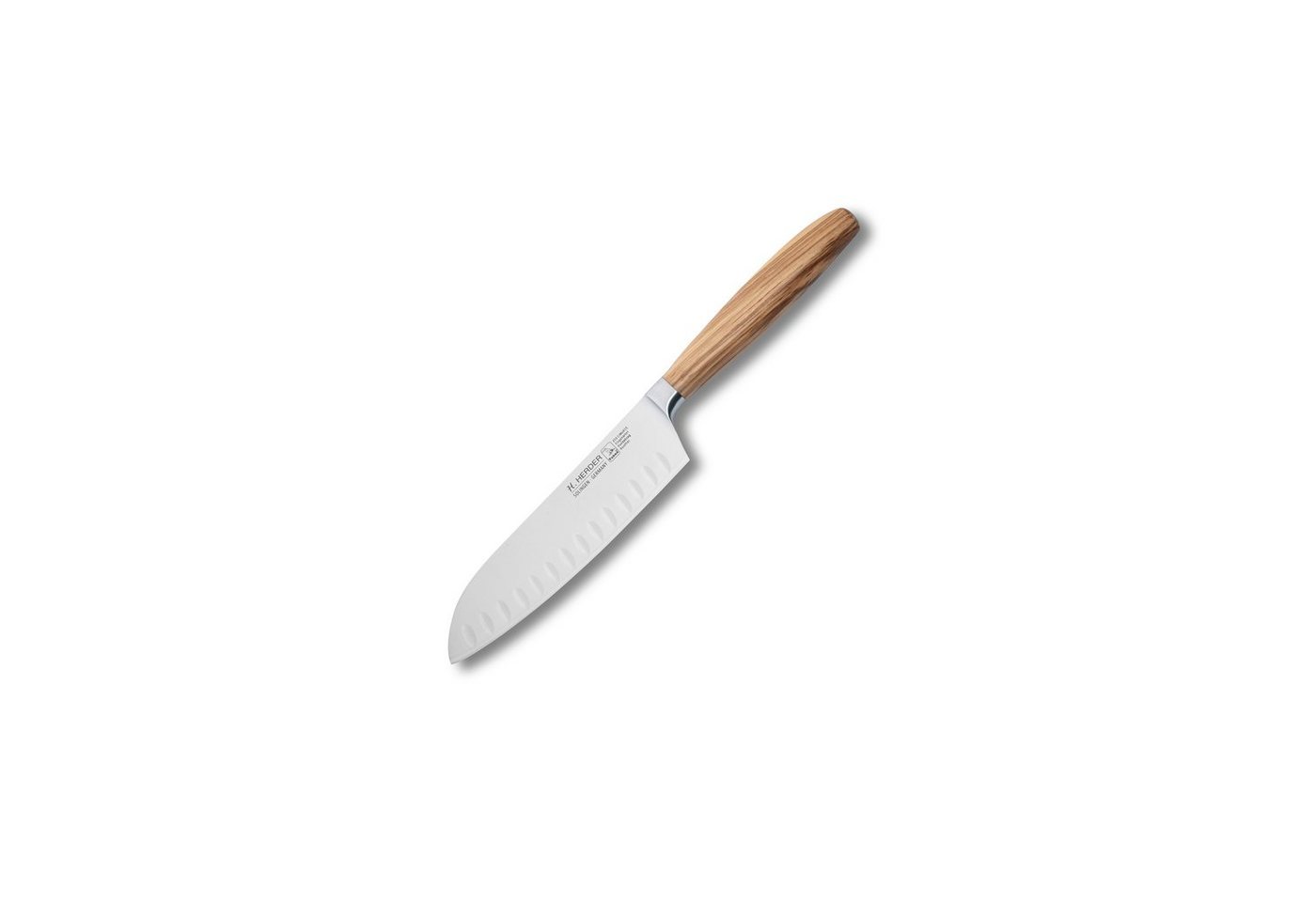 H. Herder Universalküchenmesser Santoku 16cm Kulle Eterno-geschmiedet Griff aus sortiertem Olivenholz, Sortiertes Olivenholz von H. Herder