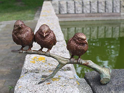 H. Packmor GmbH Bronzefigur DREI Vögel auf AST Spatzen Gartendekoration Vogelfigur von H. Packmor GmbH