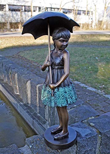 H. Packmor GmbH Bronzeskulptur Mädchen mit Regenschirm von H. Packmor GmbH