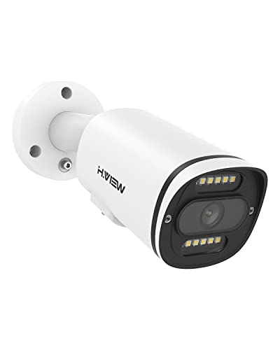 H.VIEW 4K PoE Kamera 8MP Überwachungskamera vdoideoüberwachung outor aussen Farbige Nachtsicht Sicherheitskamera mit SD Slot Farbbild für Außen Wetterfest von H.VIEW