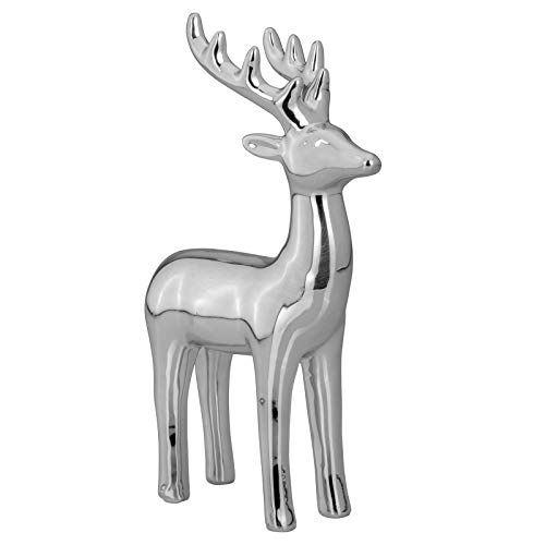H.Bauer jun. Deko-Rentier Tierfigur aus Porzellan - silberfarbene Weihnachtsdeko, große glänzende Winterfigur zum Aufstellen, Elegante Tischdeko & Elegante Wohndeko - Höhe 20,5 cm H.Bauer jun. Deko-Rentier Tierfigur aus Porzellan - silberfarbene Weihnachtsdeko, große glänzende Winterfigur zum Aufstellen, Elegante Tischdeko & Elegante Wohndeko - Höhe 20,5 cm von H.Bauer jun.