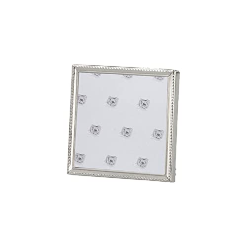 H.Bauer jun. Bilderrahmen für Fotogröße 9 x 9 cm quadratisch - Perlrand versilbert anlaufgeschützt - mit Samtrücken & Glasscheibe von H.Bauer jun.