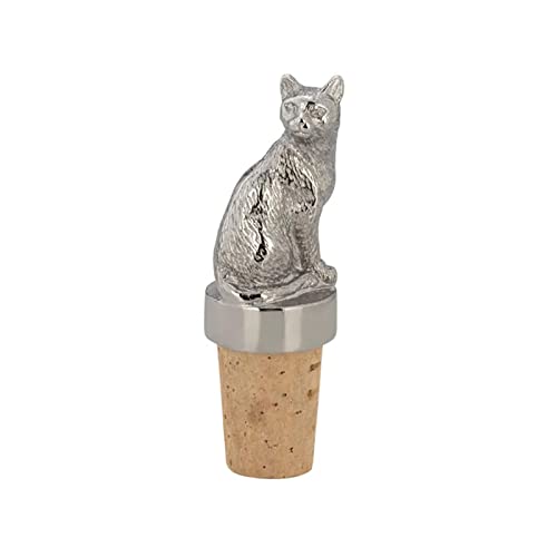 H.Bauer jun. Design Flaschenkorken Edelstahl - dekorativer Flaschenverschluss Kork Ø 2.5 cm Stopper Flaschen - Verschlussstopfen mit Motiv Katzen-Kopf - ausgefallener Korkstopfen von H.Bauer jun.
