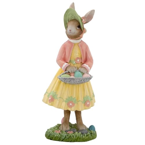 große Deko Hasen Figur Kunststein 40.3 cm - stehende Osterdeko Hasen Frau mit Eierkorb bunt gegleidet mit Blumenstrauß - XXL Polyresin Osterhasen Frühjahresdeko zum hinstellen große Deko Hasen Figur Kunststein 40.3 cm - stehende Osterdeko Hasen Frau mit Eierkorb bunt gegleidet mit Blumenstrauß - XXL Polyresin Osterhasen Frühjahresdeko zum hinstellen von H.Bauer jun.