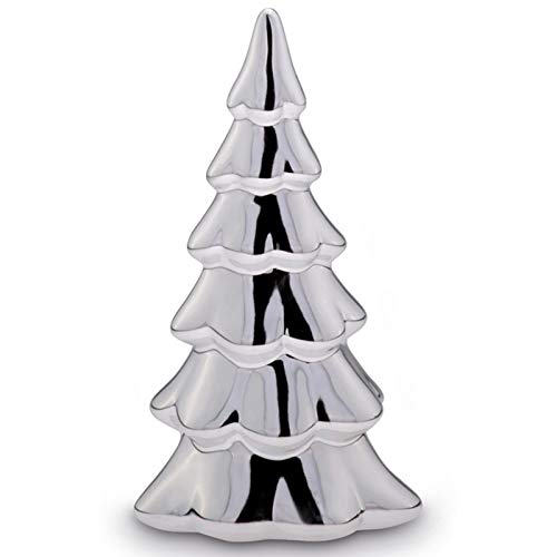 H.Bauer jun. Deko Tannenbaum klein 15 cm - silberfarbene Porzellan Figur glänzend & strukturiert, edle Weihnachtsdeko für Tisch, Kommode & Fensterbank in moderner Winteroptik H.Bauer jun. Deko Tannenbaum klein 15 cm - silberfarbene Porzellan Figur glänzend & strukturiert, edle Weihnachtsdeko für Tisch, Kommode & Fensterbank in moderner Winteroptik von H.Bauer jun.