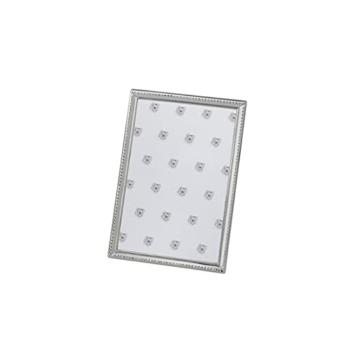 H.Bauer jun. Mini Bilderrahmen für Fotogröße 5 x 8 cm - versilbert Perlrand anlaufgeschützt - mit Samtrücken & Glasscheibe von H.Bauer jun.