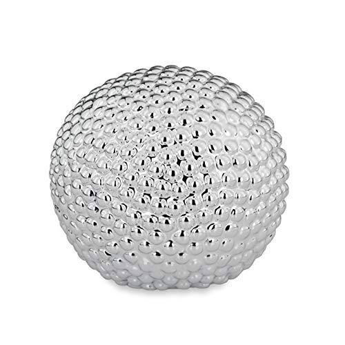 H.Bauer jun. Porzellan Deko-Kugel Ø 9.5 cm - große Silberkugel mit Perlenoptik - kleine Moderne glitzernde Porzellankugel zur Dekoration von Tischen, Fensterbänken oder Kommoden H.Bauer jun. Porzellan Deko-Kugel Ø 9.5 cm - große Silberkugel mit Perlenoptik - kleine Moderne glitzernde Porzellankugel zur Dekoration von Tischen, Fensterbänken oder Kommoden von H.Bauer jun.