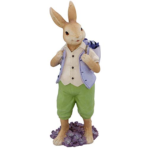 H.Bauer jun. großer stehender Polyresin Deko Osterhase Figur Junge 27.3 cm hoch - Dekofigur aus Kunststein von H.Bauer jun.