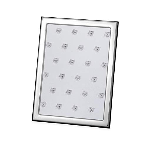 Versilberter Bilderrahmen 13x18 cm - polierte Oberfläche, breite Rahmenleiste & Glasscheibe - hoch oder quer nutzbar - edler Fotorahmen mit Holzrückwand von H.Bauer jun.