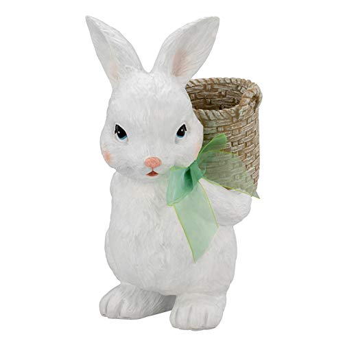 große Deko Hasen Figur Kunststein 24.3 cm - stehender weißer Osterdeko Hase mit braunem Rucksack - Polyresin Osterhasen Frühjahresdeko zum hinstellen große Deko Hasen Figur Kunststein 24.3 cm - stehender weißer Osterdeko Hase mit braunem Rucksack - Polyresin Osterhasen Frühjahresdeko zum hinstellen von H.Bauer jun.