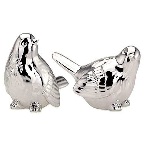 H.Bauer jun. Deko-Vögel Figurenset 2-teilig - silberfarbene Spatzen aus Porzellan, detailreich & elegant, Frühlingsdeko und Geschenkidee H.Bauer jun. Deko-Vögel Figurenset 2-teilig - silberfarbene Spatzen aus Porzellan, detailreich & elegant, Frühlingsdeko und Geschenkidee von H.Bauer jun.