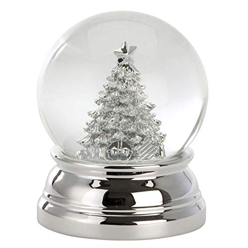 H.Bauer jun. kleine versilberte Glas Schneekugel mit Tannenbaum Ø 8 cm - Winter-Weihnachts-Deko von H.Bauer jun.